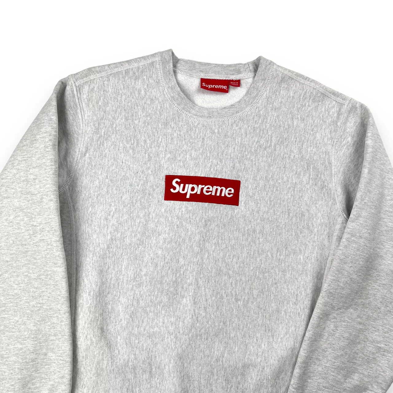 Sweat à capuche Supreme gris bruyère logo boîte