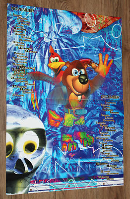 1999 Nintendo promo Calendar Donkey Kong The legend of Zelda Banjo-Kazooie Mario