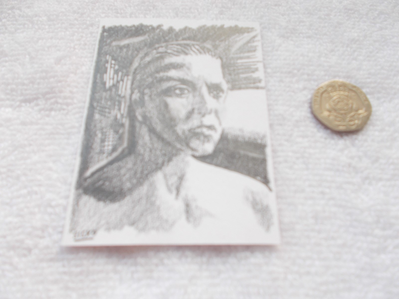 ACEO Sketch Card Actress Amanda Tapping as Replicator Samantha Carter