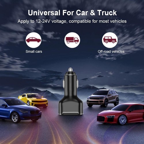 3-in-1 Premium Dual USB Car Charger Adapter Fast Charging with Voltage Dis D5H8 - Zdjęcie 12 z 17