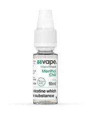 88Vape E Liquid Menthol Chill 10ml Vape Juice 6mg 11mg 16mg 10 & 20 Pack UK Made