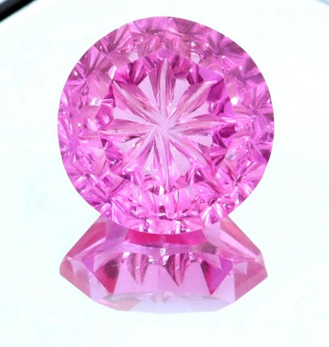 13.20 Ct Natural Certified Pink Mogok Ruby With Carving Work Loose Gemstone - Picture 2 of 5