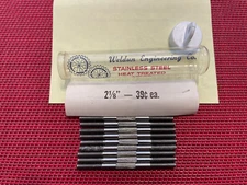 1/24 Weldun Engineering TEN 2 1/8" ss heat treated slot car axles VINTAGE MIP