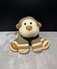 Circo Animal Adventure Plush Monkey Brown Knit Cream Stripes Target Lovey 9” Toy
