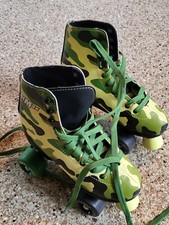 St Max Womens Green Camouflage Lace Up Comfort Quad Roller Skate Shoes Size 5-6
