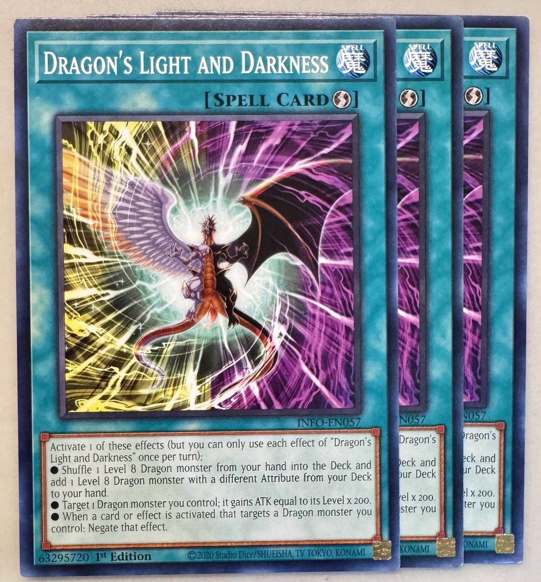 light and dark deck yugioh Yugioh! 3x Dragon's Light and Darkness INFO-EN057 Common 1st Ed NM