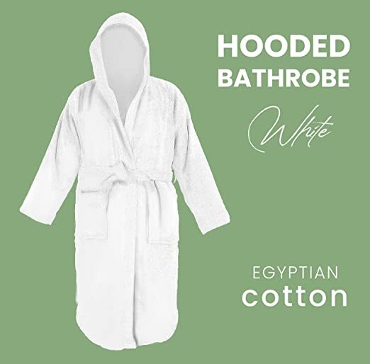 Men's and Ladies Unisex 100% Egyptian Cotton Terry Towelling Hooded  Bathrobes