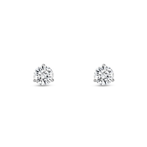 1/2 Karat Runde Labor erstellt gewachsene Diamantohrringe 14K Weißgold F/VS Martini Push - Bild 2 von 3