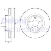 Delphi 2X Bremsscheibe Vorne Ø320 Mm FüR Ford USA Mustang Coupe
