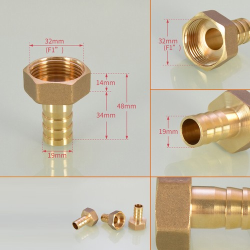 Internal And External Thread Hose Barb Brass Fitting Size 1/2" 3/4" 1" - 2" - Picture 32 of 44