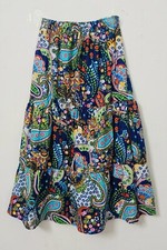 Indian Navy Blue Cotton Paisley Skirt Women's Clothing Skirt Partywear Skirts US