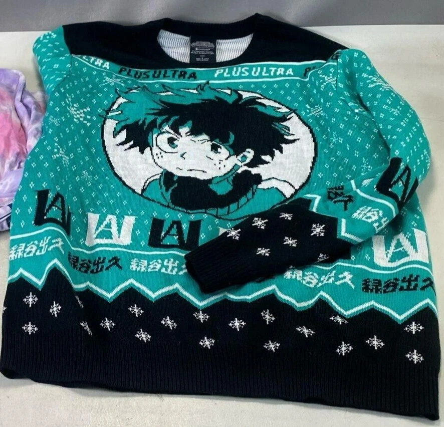 Hero Anime Deku Ugly Christmas Sweater Size L