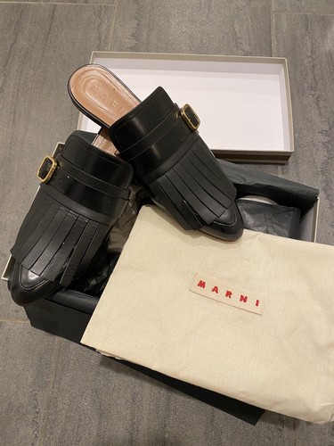 Marni Women's Leather Slingback Slip On Clogs Sandals Shoes US 8 IT 38 Italy - Picture 4 of 5