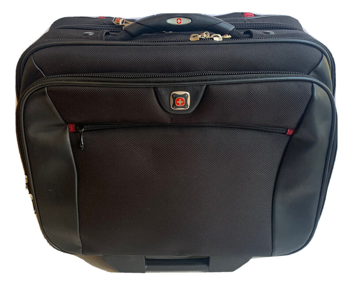 Wenger Swiss Gear Black Rolling Carry-On Computer Laptop Briefcase Wheeled Bag