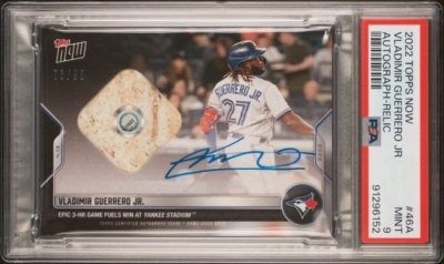 VLADIMIR GUERRERO JR * PSA 9 * 2022 TOPPS NOW 3-HR GAME-USED BASE 