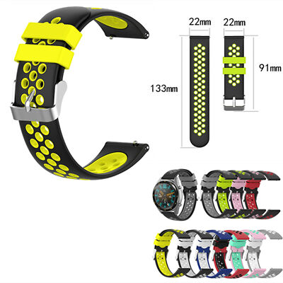 22mm Replacement Watch Strap Silicone Bands Belt w/ Buckle for Huawei GT2 PRO MA