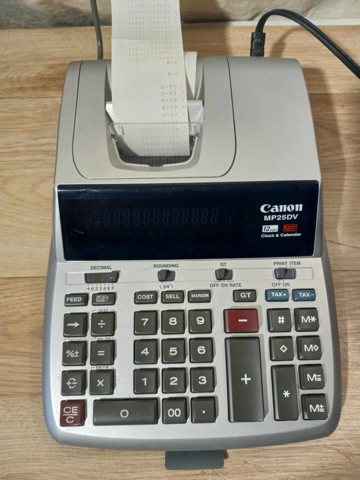 Canon MP25DV 12 Digits Calculator w/ 2 Color Print, Clock & Calendar