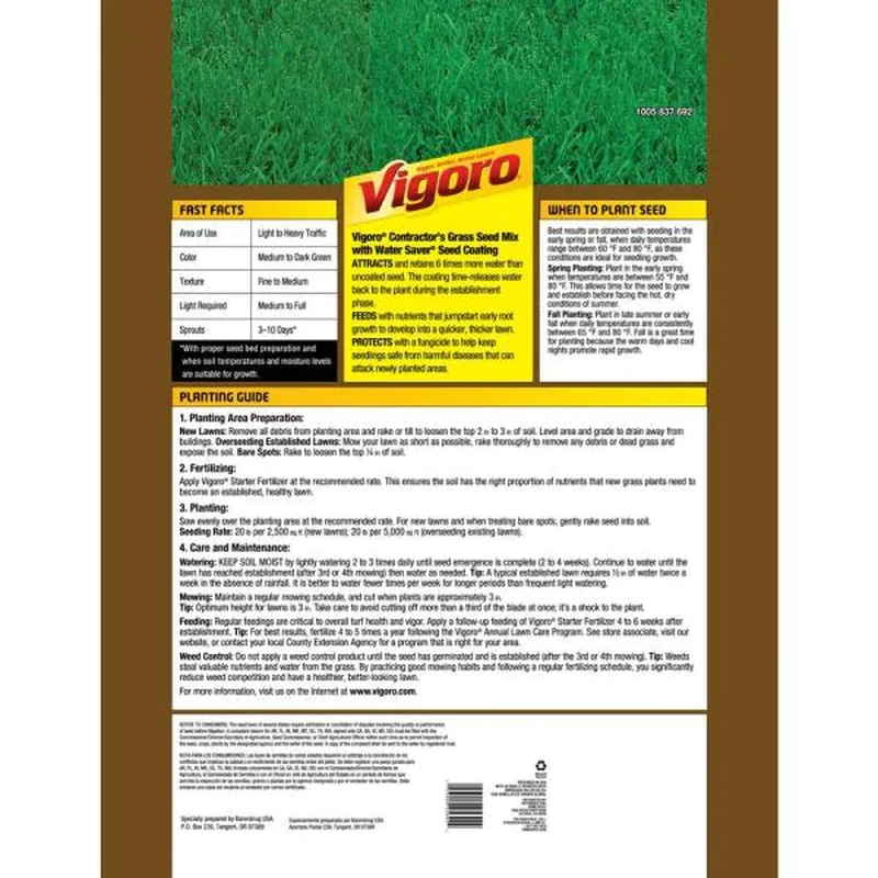 Vigoro 2024 grass seed
