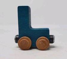 L BlueAlphabet Letter Wooden Car Thomas  Brio Compatible Name Train Vermont