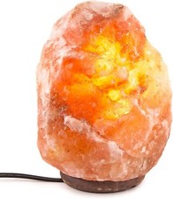 Himalayan Natural Salt Lamp On Wooden Base: 4-6 Ibs