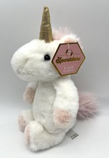 NWT FAO Schwarz Pink White Unicorn Small Plush Toy