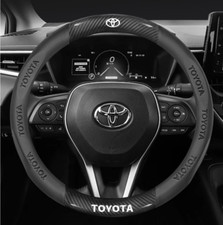 15" PU Leather+Carbon fiber Steering Wheel Cover For Toyota All models
