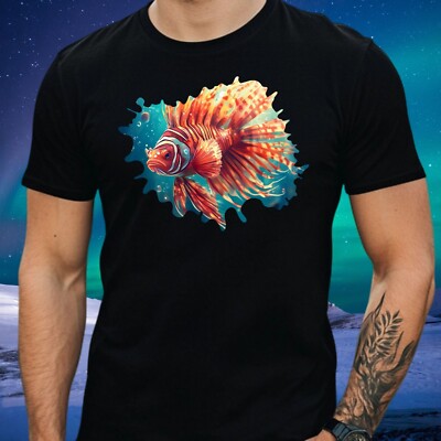 Herren T-Shirt Rotfisch Anime Motiv Baumwolle GrößeXS bis 5XL