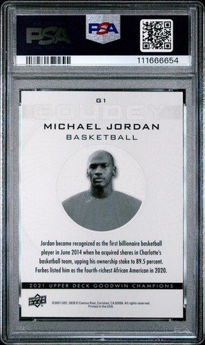 2021 UD Goodwin Champions Platinum Goudey #G1 Michael Jordan PSA 10 - Picture 2 of 3