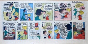 Dennis the Menace by Hank Ketcham - early color Sunday comic page - May 30, 1954