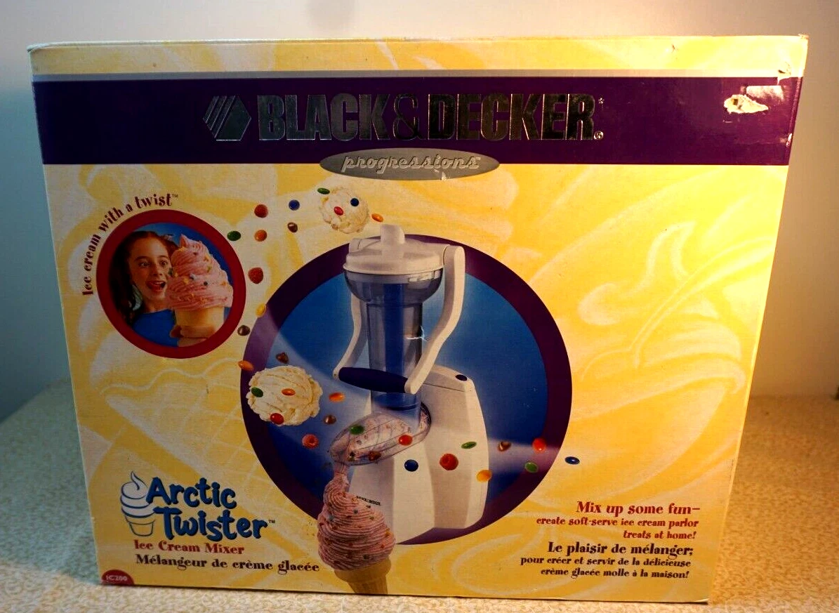 Black Decker IC 200 Artic Twister Soft Serve Cone ICE CREAM Mixer Maker