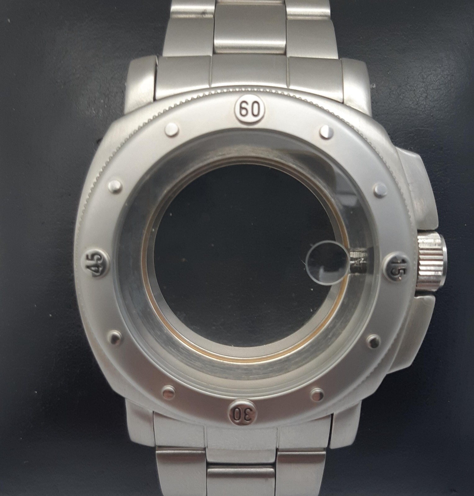 Boîtier acier style Luminor bracelet métallique montre ETA 2824-2