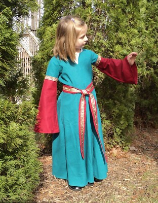 Girls' sz 6x/7 Medieval Fairy Princess Linen Quinevere costume dress | eBay