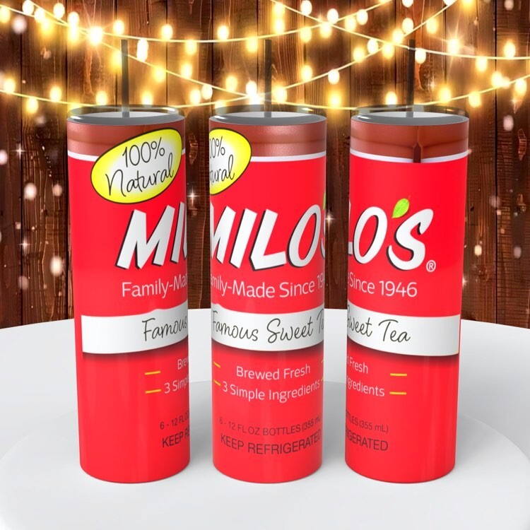Milo's Iced Tea Brewed on a 20 ounce Tumbler insulated coffee cup