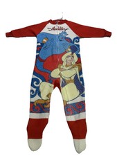 Vintage 90s Disney Aladdin Genie Footed Pjs Toddler Size 4 Made in USA Fleece