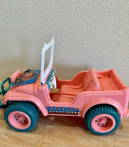 1990 Vintage Mattel 13" BARBIE WESTERN FUN DESERT RIDER JEEP No Canopy #7443 - Picture 8 of 11