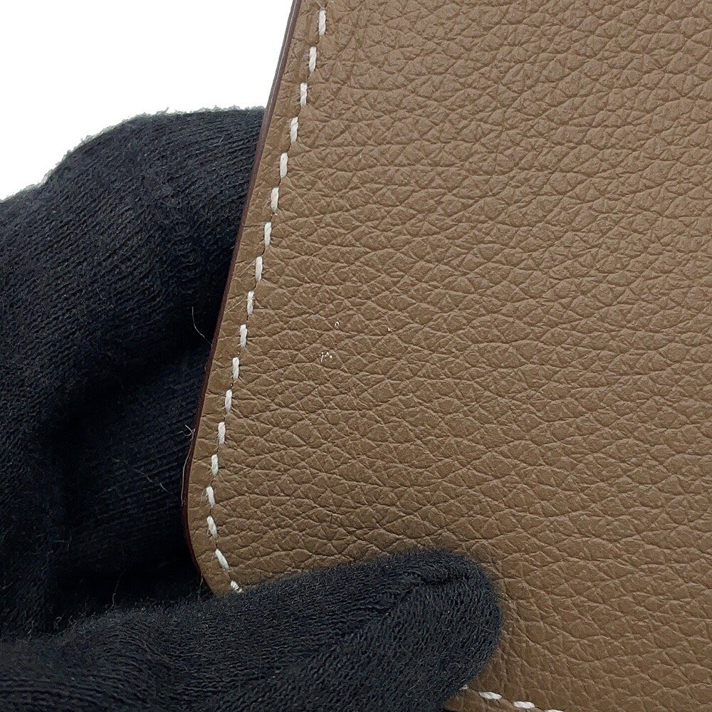 Hermes Zipengo Chaine d'Ancre Wallet Card Case Passport Holder Etoupe Leather 99 image 5