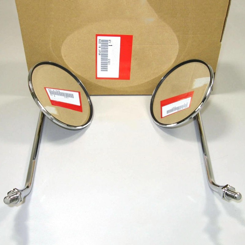 Pair 10mm Round Side Mirrors Left + Right For Honda CL90 CB100 CL100 CL125 CB125