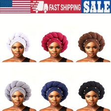Women's Head Wrap Wedding Party Mesh Flower Hat African Nigeria Lady Turban Cap