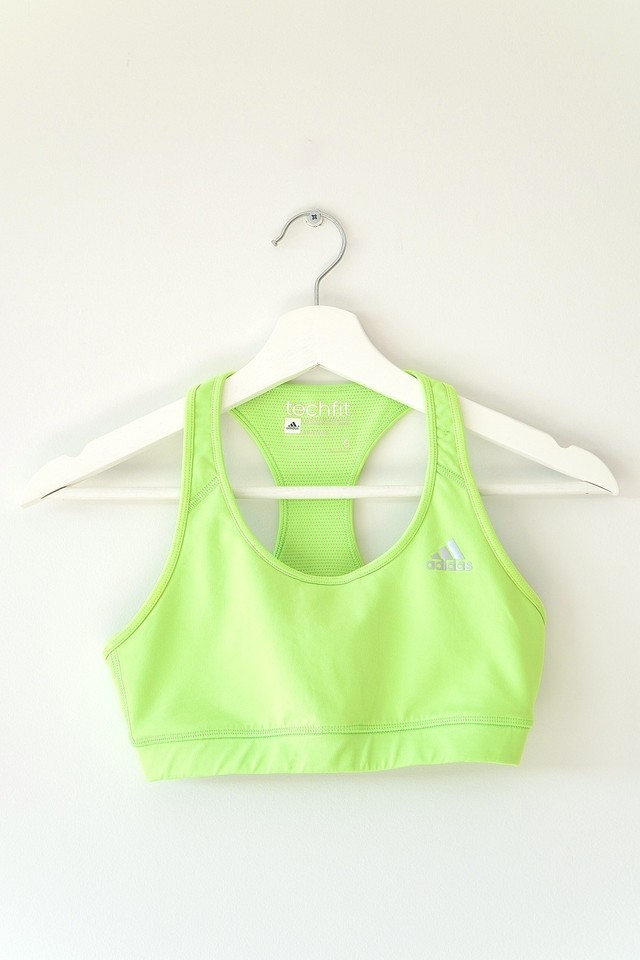 Adidas Neon Green Techfit Sports Bra