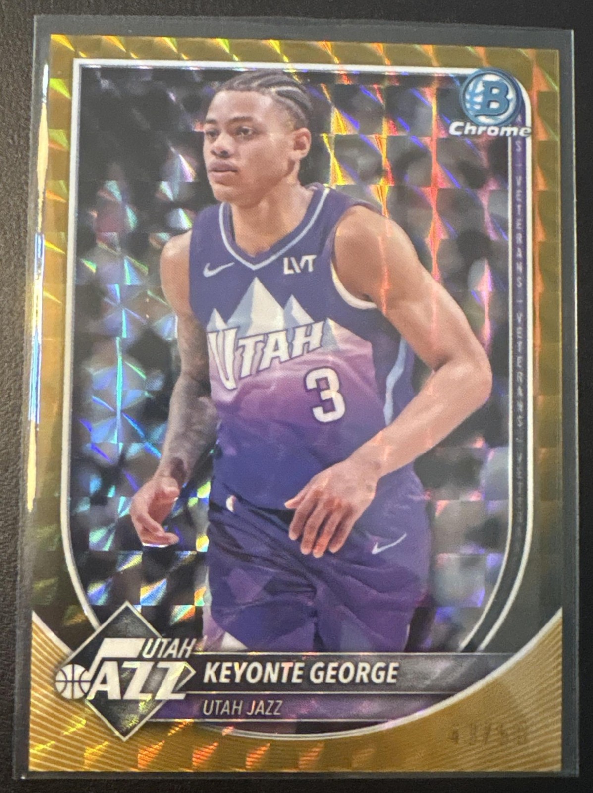 2025-26 Bowman Keyonte George #BCV-189 Chrome Gold Geometric Refractor /50