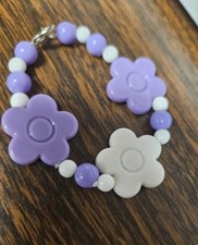 Funky Purple Flower Power Kids Toddler Bracelet
