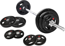 Cast Iron Standard Weight Plates Including 5FT Standard Barbell with Star Locks,