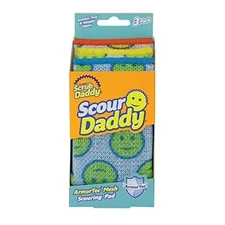 Scour Daddy 3 Count Pack ArmorTec Mesh Scrubbing Pads Non Scratch Cleaning Power