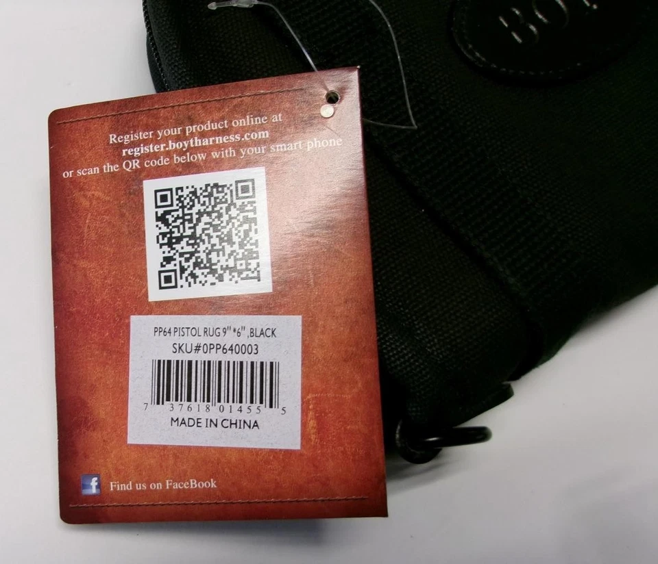 Boyt Harness 9" x 6" Black Pistol Revolver Handled Soft Gun Rug Case PP64 NEW!! - Image 3 of 3