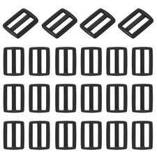 22Pcs Tri-Glide Slider 1/2 Inch Triglides Slider Buckle for Backpack Black