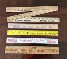 Lot of Four Promotional Rulers And One Folding Yard Stick