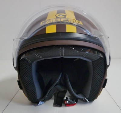 Gr. L Caberg Herren Damen Uptown Chrono Motorradhelm Matt Brown Gelb Jethelm