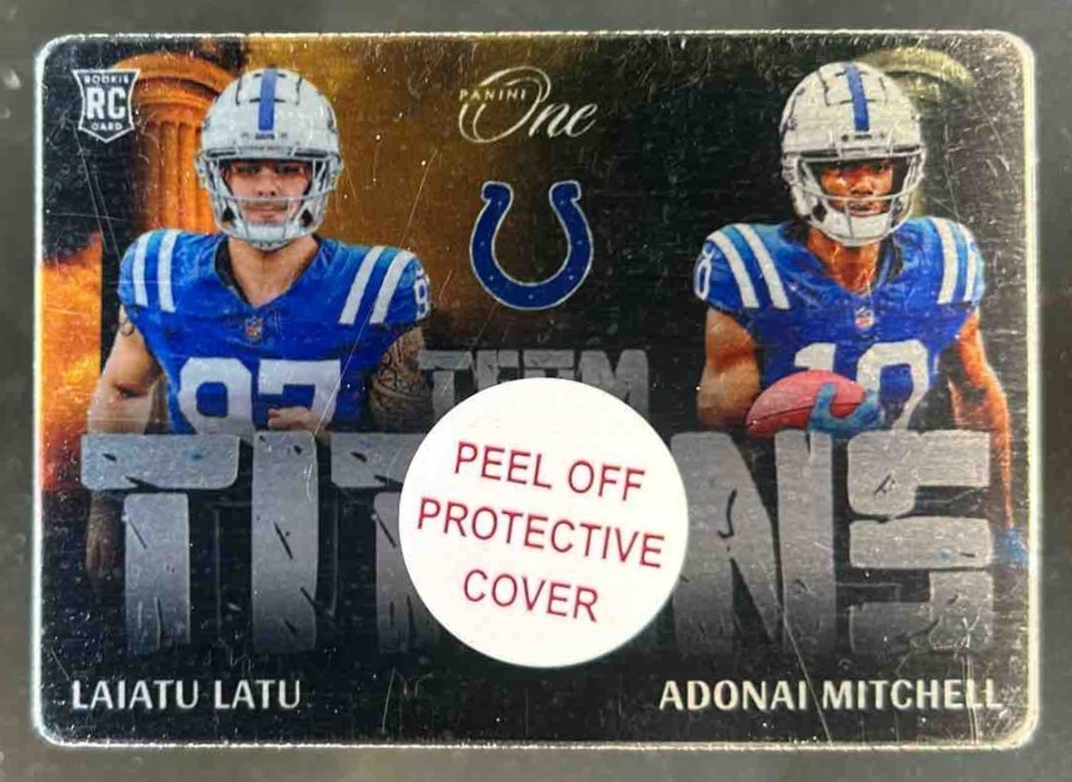 2024 Panini One Adonai Mitchell Laiatu Latu Team Titans RC Rookie #TT-IND Colts