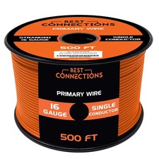 Best Connections 16 Gauge Car Audio Primary Wire 500ft  Orange, Remote, Ground