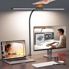 LED Desk Lamp for Office Home   Eye Caring Dual Head Desk Light with Black